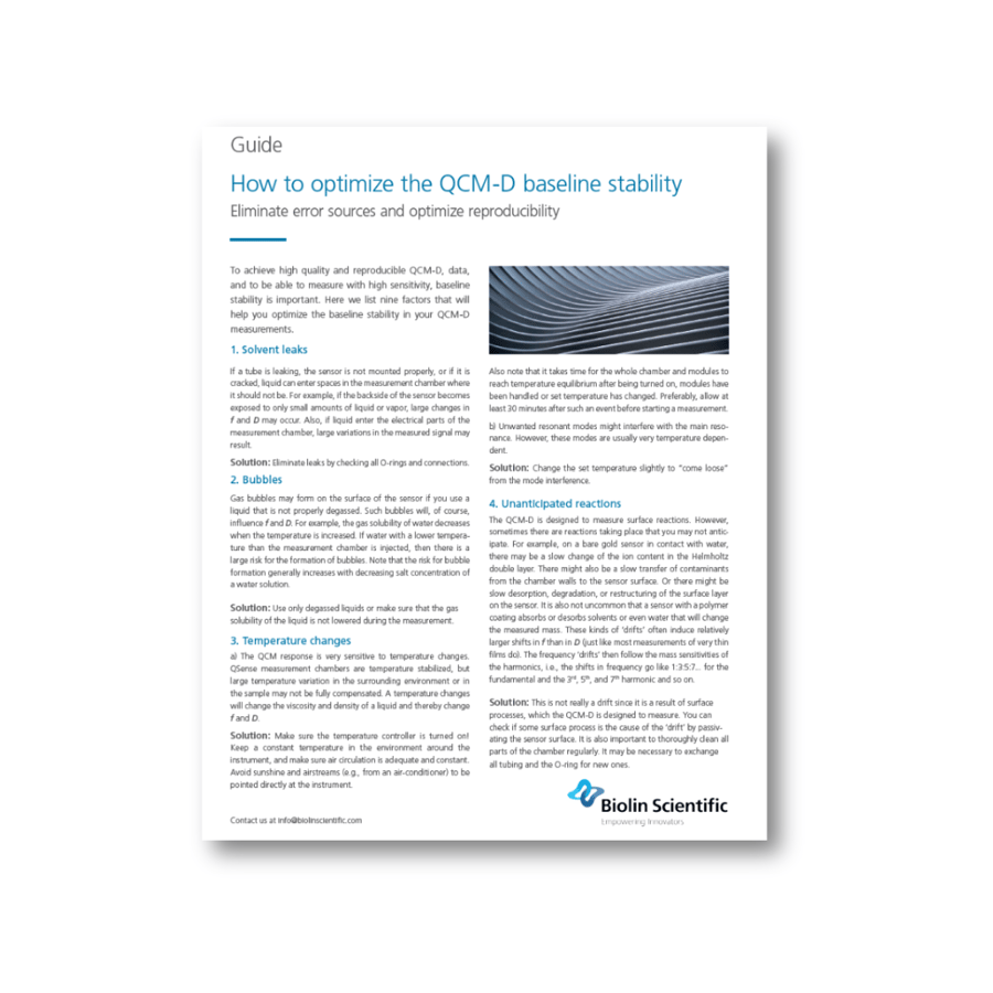 How to optimize the QCM-D baseline stability