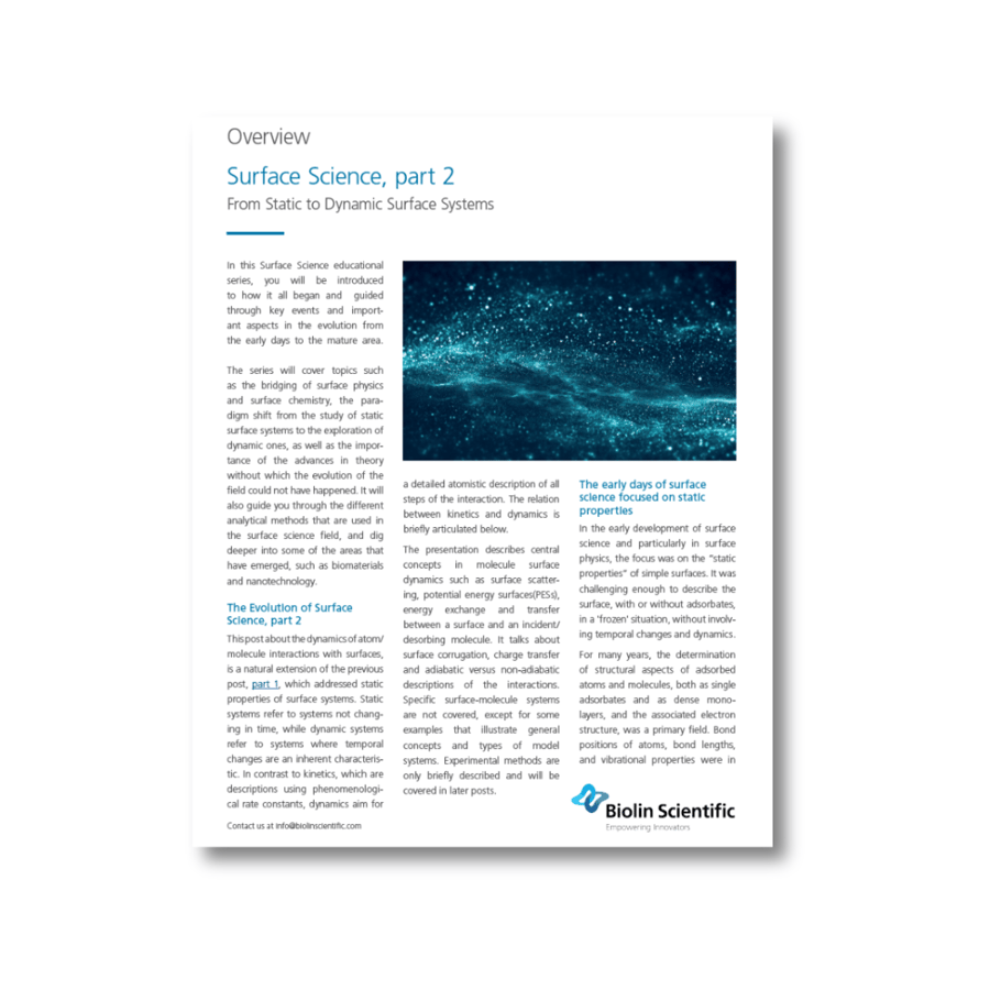 Surface Science - Part 2 From Static to Dynamic Surface Systems