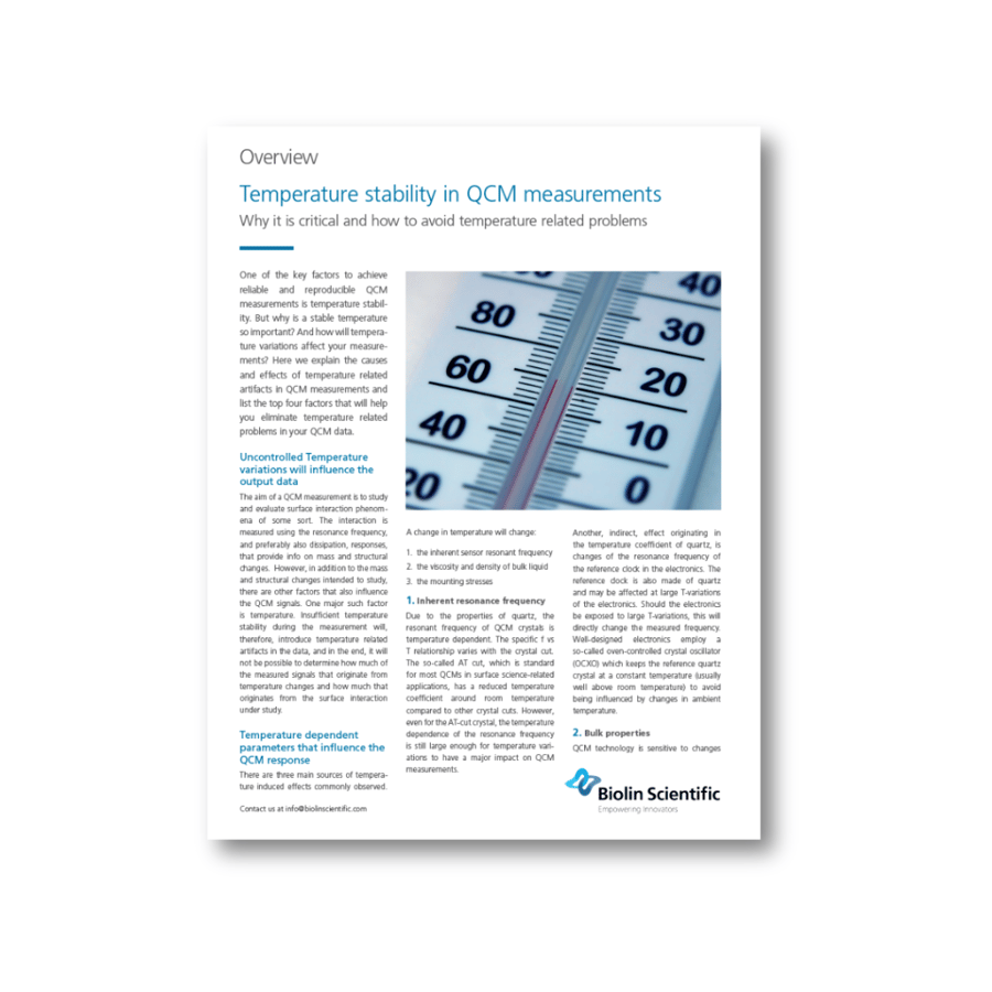 Temperature stability in QCM-measurements