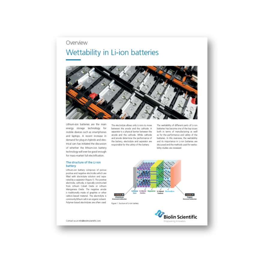 Wettability in Li-ion batteries