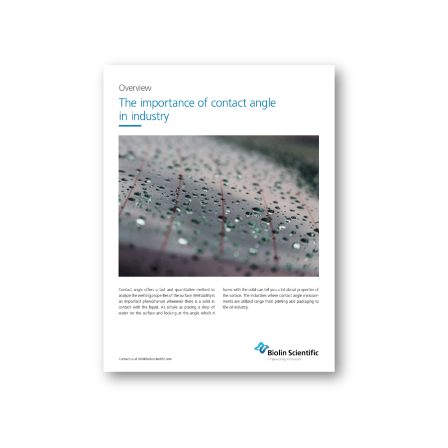 contact angle in industry