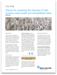 Analyzing cleaning of hard surfaces with QSense-1