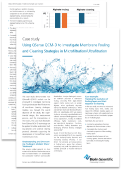 CS QSense analysis of Fouling Filtration membranes
